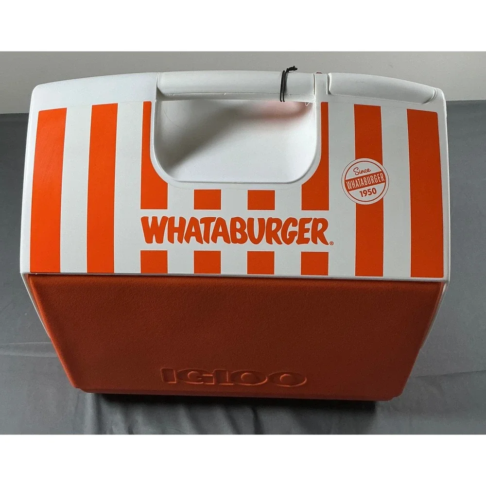 Igloo x Whataburger Playmate Elite Cooler 16Qt 30 Can Orange White Stripe New